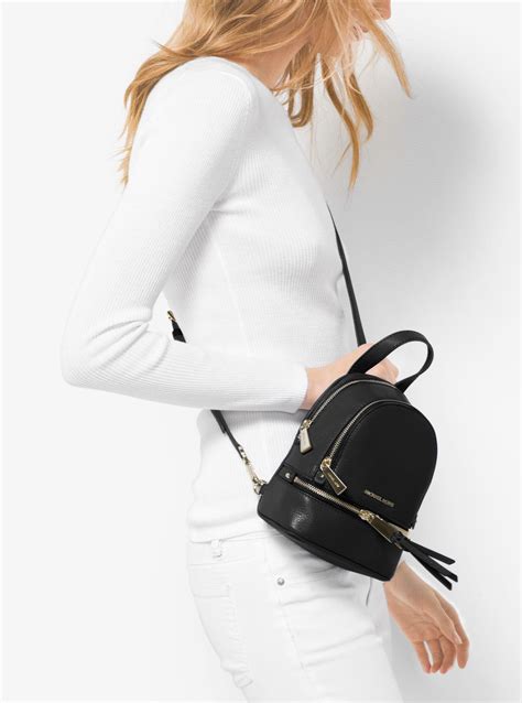 x-small convertible leather backpack michael michael kors rhea|michael kors mini leather backpack.